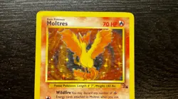 POKEMON TCG - ENGLISH FOSSIL SET MOLTRES 12/62 HOLO RARE CARD LP MP - Image 2