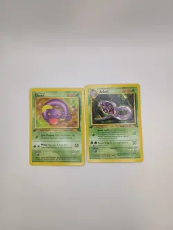 Vintage 1999 Pokemon Cards Lot Fossil First Ed Ekans Arbok LP - Image 1