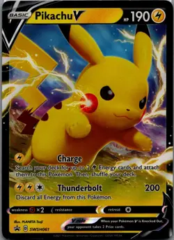 Pikachu V Promo SWSH: Sword & Shield Promo Cards SWSH061 NM - Image 1