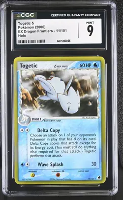 CGC 9 MINT Togetic 2006 EX Dragon Frontiers 11/101 Holo Pokemon Card - Image 1