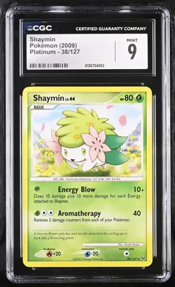 CGC 9 MINT Shaymin 2009 Platinum 38/127 Pokemon Card - Image 1