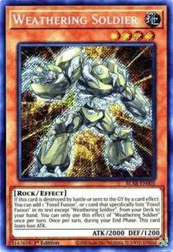 Yugioh! LP Weathering Soldier - BLAR-EN005 - Secret Rare - 1st Edition Lightly P - Image 1