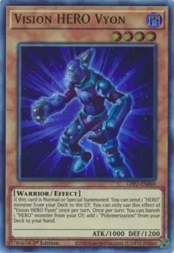 Yugioh! LP Vision HERO Vyon - GFP2-EN060 - Ultra Rare - 1st Edition Lightly Play - Image 1