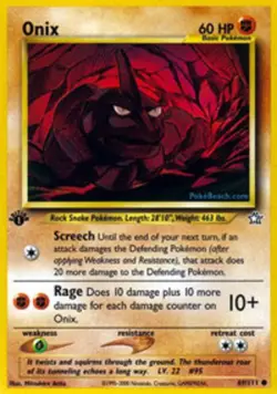 1x Onix - 69/111 - Common - 1st Edition Moderately Played Pokemon G2 - Neo Genes - Image 1