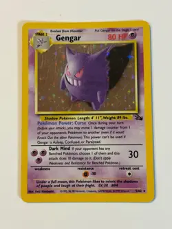 Gengar 5/62 Fossil Holo WOTC Unlimited Pokemon Tcg 1999 [LP] - Image 1