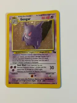 Gengar 5/62 Fossil Holo WOTC Unlimited Pokemon Tcg 1999 [LP] - Image 5