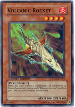 Yugioh! LP Volcanic Rocket - FOTB-ENSP1 - Super Rare - Limited Edition Lightly P - Image 1