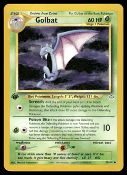 Pokemon Tcg Golbat [1st Edition] #29 Pokemon Neo Revelation LP - Image 1