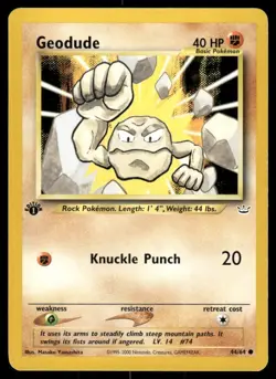 Pokemon Tcg Geodude [1st Edition] #44 Pokemon Neo Revelation LP - Image 1