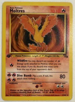 Pokemon TCG | Moltres 27/62 | Fossil 1st Edition | NM - Image 1