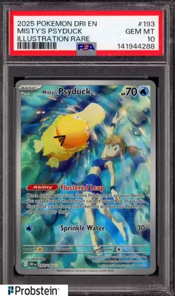 2025 Pokemon DRI EN Illustration Rare #193 Misty's Psyduck PSA 10 GEM MINT - Image 1