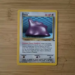 Pokemon Ditto 3/62 Fossil Holo Rare Unlimited 50 HP Wizards of the Coast 1999 - Image 1