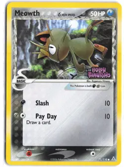 Meowth 71/110 Holon Phantoms Pokemon Stamped - Image 1