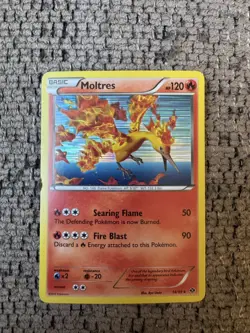 2012 Pokemon Black & White Next Destinies 14/99 Moltres Holo LP Rare Vintage TCG - Image 1
