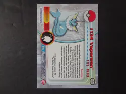 2000 Topps Pokemon Series 3 #134 Vaporeon Blue Logo 1st Edition TV Animation - Image 2