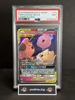2019 Pokemon S&M Cosmic Eclipse Togepi & Cleffa & Igglybuff GX #143 PSA 9 - Image 1
