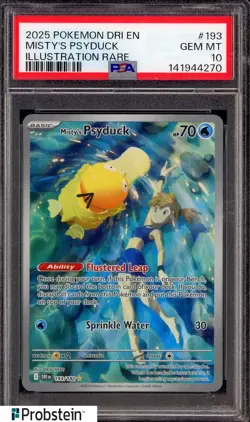 2025 Pokemon DRI EN Illustration Rare #193 Misty's Psyduck PSA 10 GEM MINT - Image 1