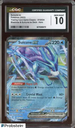 2023 Pokemon Classic Blastoise & Suicune Deck #010 Suicune ex Holo CGC 10 - Image 1