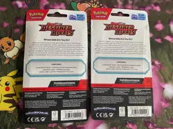 Pokemon TCG Destined Rivals Coin Booster Blister Pack Eevee Zarude Set Lot Of 2 - Image 2