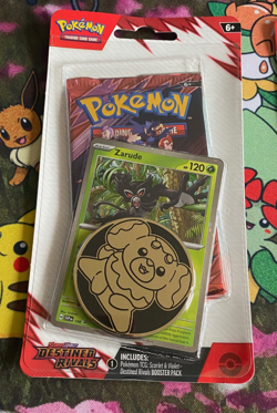 Pokemon TCG Destined Rivals Coin Booster Blister Pack Eevee Zarude Set Lot Of 2 - Image 3