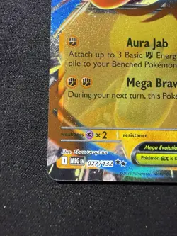 Pokemon TCG Mega Lucario EX Holo Double Rare Card 077/132 Mega Evolution - Image 4