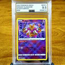 Pokemon SWSH Silver Tempest Radiant Alakazam 059/195 AGS Mint+ 9.5 Holo Rare - Image 1