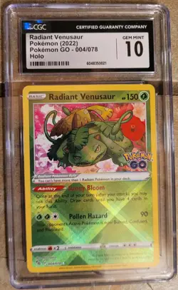 Radiant Venusaur 004/078 - CGC Gem Mint 10 - Pokemon GO - Pokemon TCG 2022 - Image 1