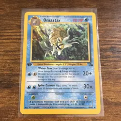 Pokemon TCG Omastar Fossil 1st Edition Uncommon MP/LP - Image 1