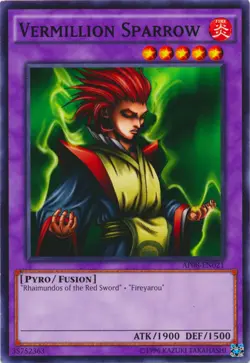 Yugioh! LP Vermillion Sparrow - AP08-EN021 - Common - Unlimited Edition Lightly - Image 1