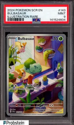 2024 Pokemon SCR EN Illustration Rare #143 Bulbasaur PSA 9 MINT - Image 1