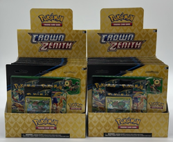 Lot of (24) Pokemon TCG Crown Zenith Pin Collection 3-Pack Blisters w/Displays - Image 1