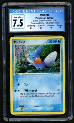 Pokemon Mudkip 2003 Black Star Promos 018 EX Deck Tin CGC 7.5 - Image 1