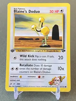 Pokemon 1st Edition Blaine's Doduo 61/132 Gym Challenge NM - Image 1