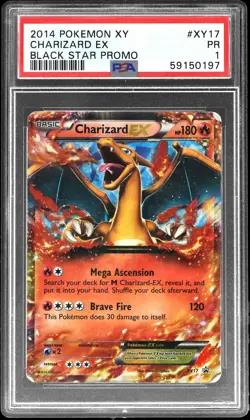 2014 POKEMON XY BLACK STAR PROMO #XY17 CHARIZARD EX PSA 1 - Image 1