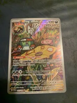 Pokemon Brute Bonnet Ancient Illustration Rare Full Art Holo SV04 207/182 120 HP - Image 3