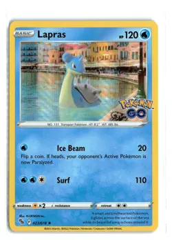 LAPRAS 023/078 POKEMON GO HOLO RARE POKEMON TCG NM - Image 1