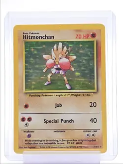 HITMONCHAN 1999 POKEMON BASE SET HOLO RARE 7/102 Q1048 - Image 1