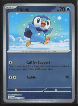 027/094 Piplup - Phantasmal Flames - Reverse Holo NM Pokemon - Image 1