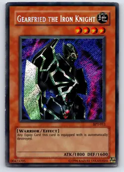 Yugioh Gearfried the Iron Knight BPT-012 Secret Rare 2003 Tin HP - Image 1