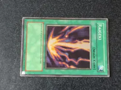 YuGiOh - Raigeki Legend of Blue Eyes White Dragon LOB-053 Unlimited Super Rare - Image 3