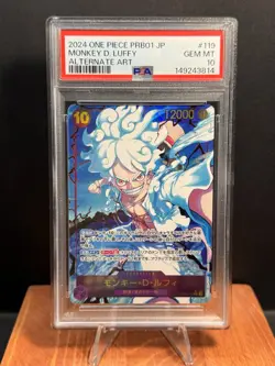 2024 ONE PIECE JPN PRB01-PREMIUM BOOSTER ALT ART #119 MONKEY D. LUFFY PSA 10 - Image 1