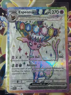 Pokemon TCG Espeon ex SVP175 Scarlet & Violet Promo Holo EX 27 0HP Card - Image 1