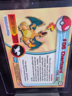 POKEMON Topps Cards CHARIZARD #6 Non Holo Blue Logo Near Mint TV Animation 1999! - Image 2