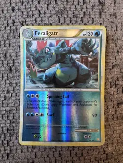2010 Pokemon Heartgold & Soulsilver 20/123 Feraligatr Reverse Holo LP Rare Card - Image 1