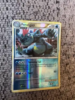 2010 Pokemon Heartgold & Soulsilver 20/123 Feraligatr Reverse Holo LP Rare Card - Image 3