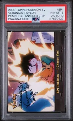 POKEMON TOPPS TV ANM SERIES 2 EP. CARDS PSA 8/AUTO 10 SIGNED BY VERONICA TAYLOR - Image 1