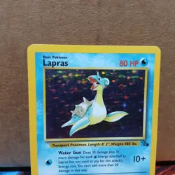 Pokemon TCG Lapras Fossil Holo Unlimited Rare Card 10/62 LP Condition - Image 2