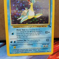 Pokemon TCG Lapras Fossil Holo Unlimited Rare Card 10/62 LP Condition - Image 3