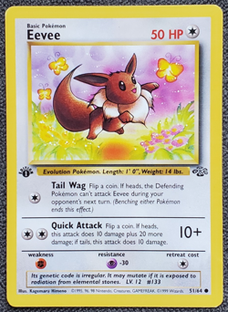 1st Edition Eevee - Jungle - #51/64 - Vintage Pokemon Card 1999 WOTC - Image 1