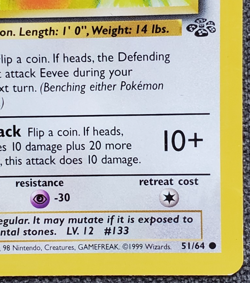 1st Edition Eevee - Jungle - #51/64 - Vintage Pokemon Card 1999 WOTC - Image 4